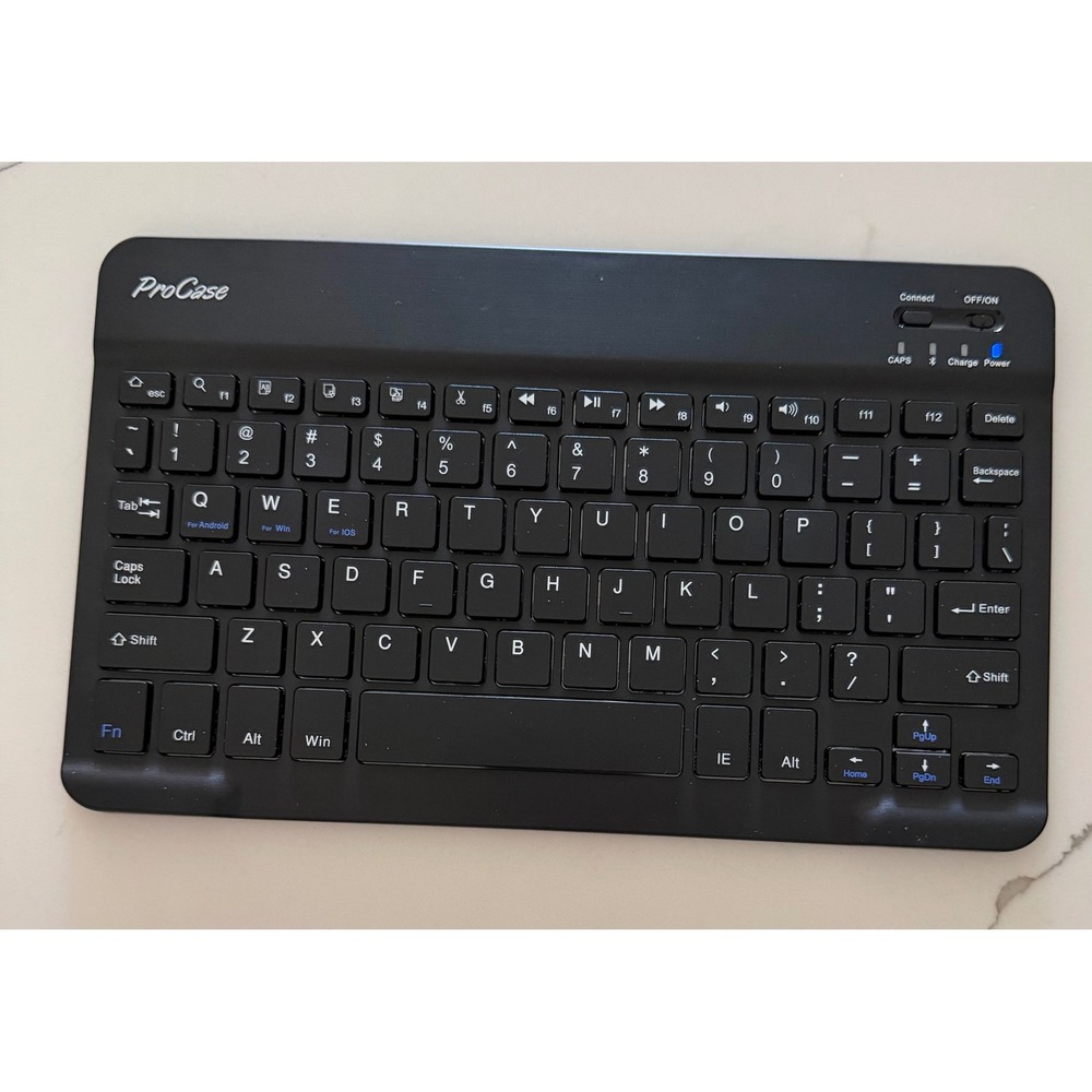 ProCase Wireless Bluetooth Keyboard Ultra Slim Portable Rechargeable Universal